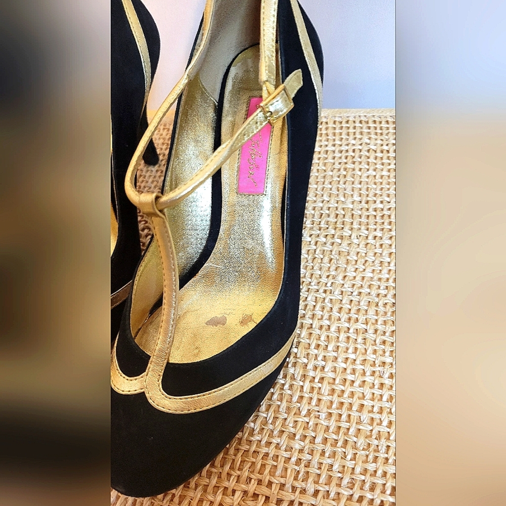 BETSEY JOHNSON Cross Strap SHORT HEEL Stiletto MARY JANE DANCE PUMPS 🩰BEAUTIFUL - Picture 7 of 16